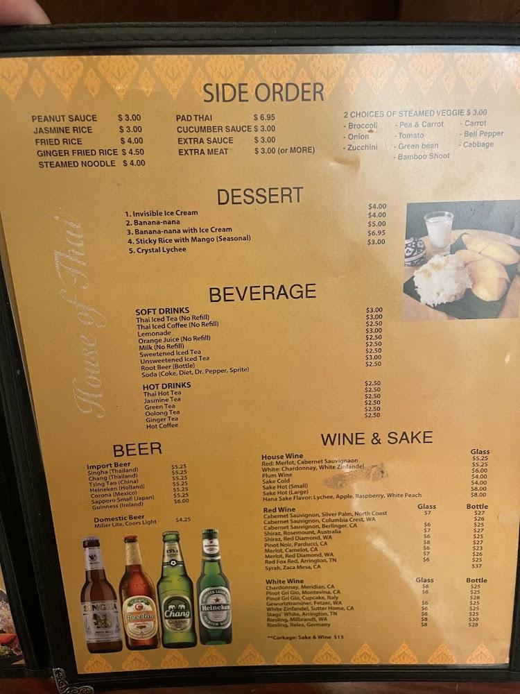 House Of Thai Restaurant Menu image 3